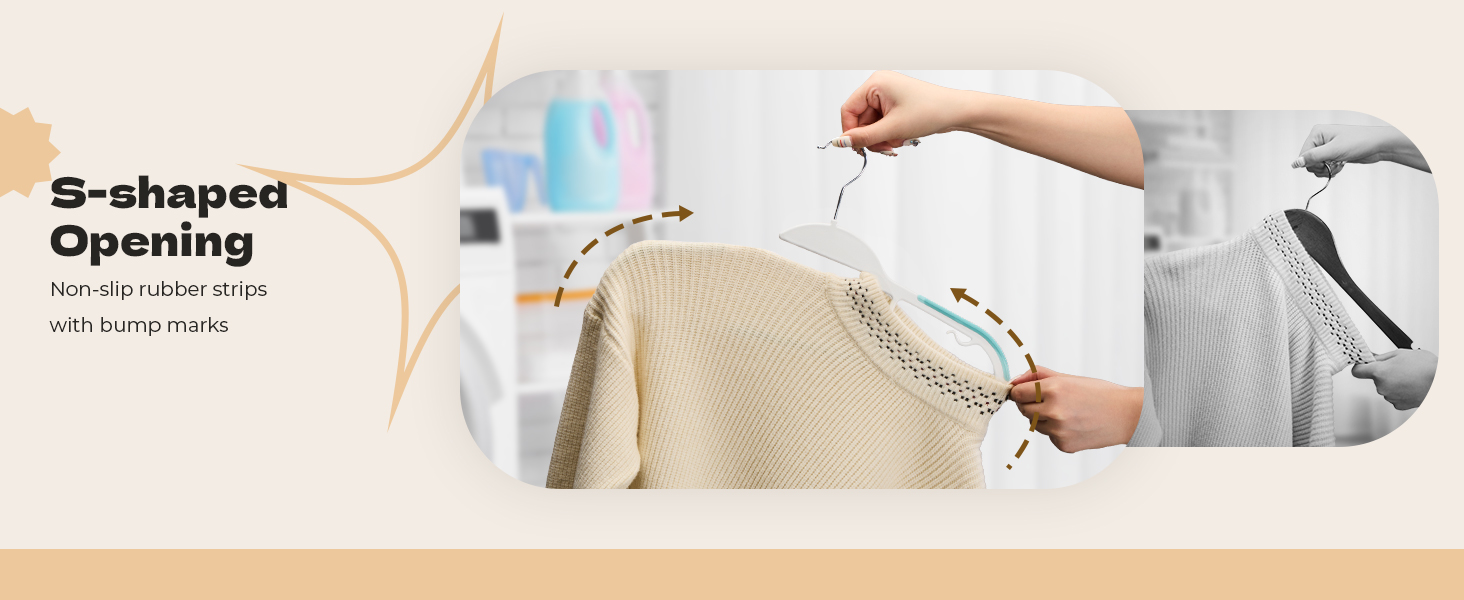 20 шт. Плечики для одягу HOUSE DAY з пластику, неслизькі, для мокрого та сухого одягу, обертаються на 360°, міцні, економія місця