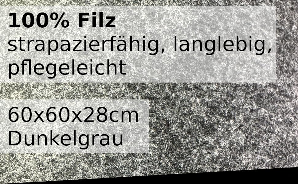 PAWSAGE® Бункер для котів з фетру, XL, 60*60*28 см, лежанка для котів, міцний фетр