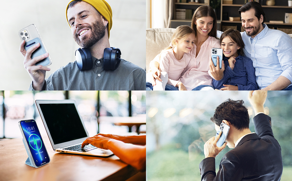 Power Bank AOGUERBE 10000mAh з LED дисплеєм та магнітною зарядкою PD 22.5W для iPhone (MagSafe) - білий/блакитний