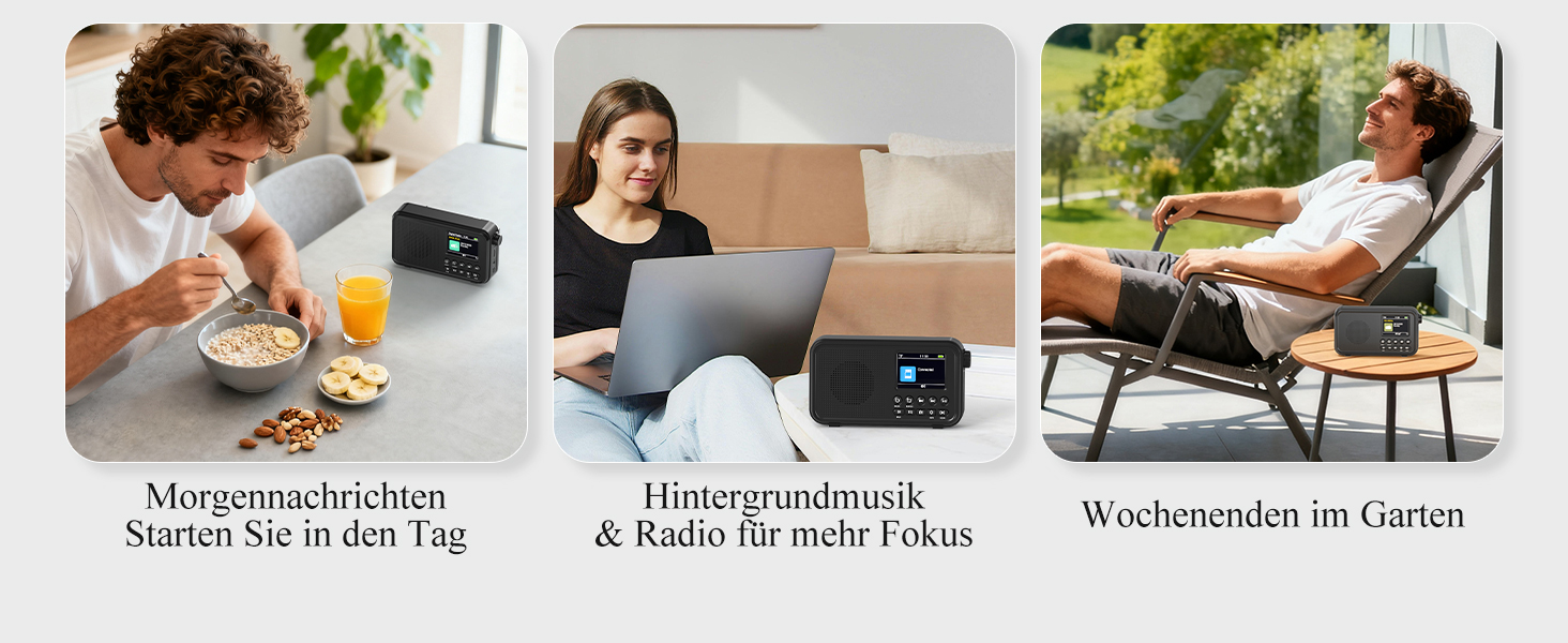 Портативне DAB/FM радіо з Bluetooth, екраном 2.4