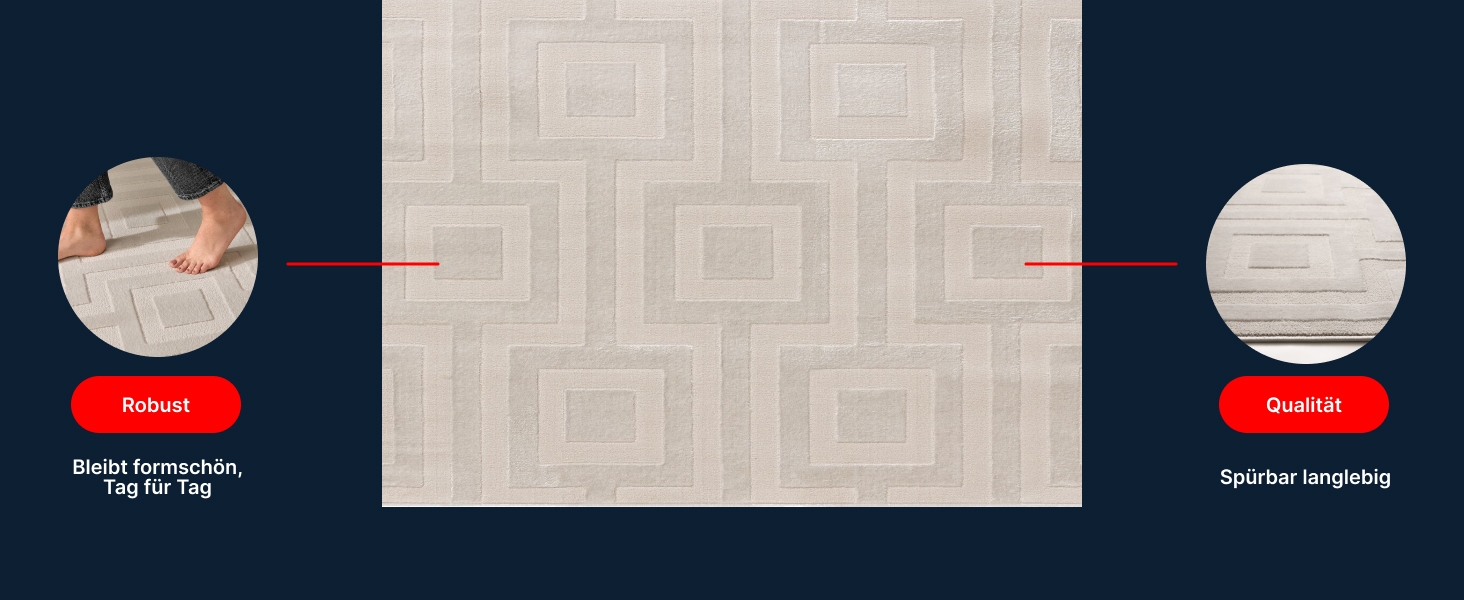 Килим Interiyou для вітальні Cannes, 120x170 см, кремовий - для спальні, їдальні, дитячої кімнати - короткий ворс, скандинавський бохо-дизайн, високий/низький ворс, геометричний малюнок (120 x 170 см, прямокутний)