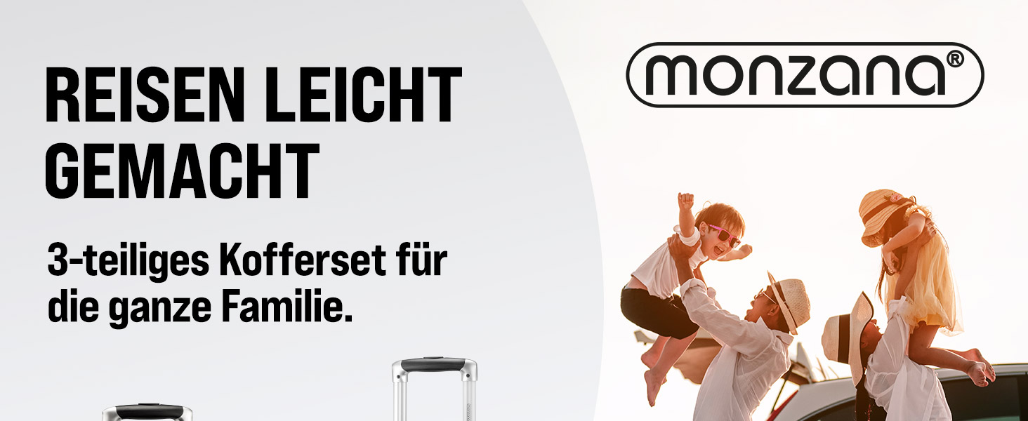 Набір валіз Monzana® 3шт. Зелений - M-L-XL з замком, органайзером та вагами - з гелевими ручками, подвійними колесами, підставкою, валіза-тележка, валіза з жорстким корпусом, багажний набір