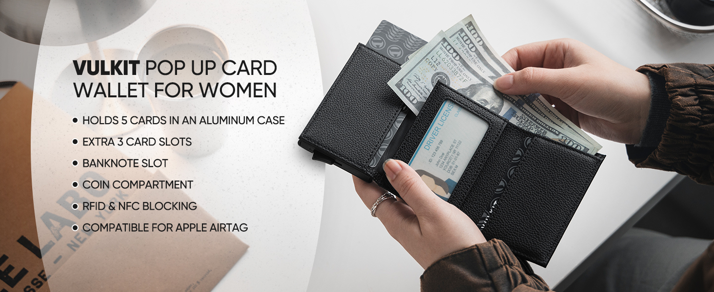 Гаманець жіночий шкіряний VULKIT з RFID захистом, лавандовий, автоматичний картхолдер, для кредиток та купюр