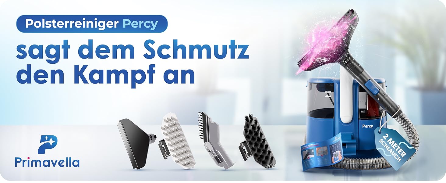 Промисловий миючий пилосос з парою - Polsterreiniger PRO – 1800W, 13kPa, для чищення диванів та килимів (Percy - Blue)