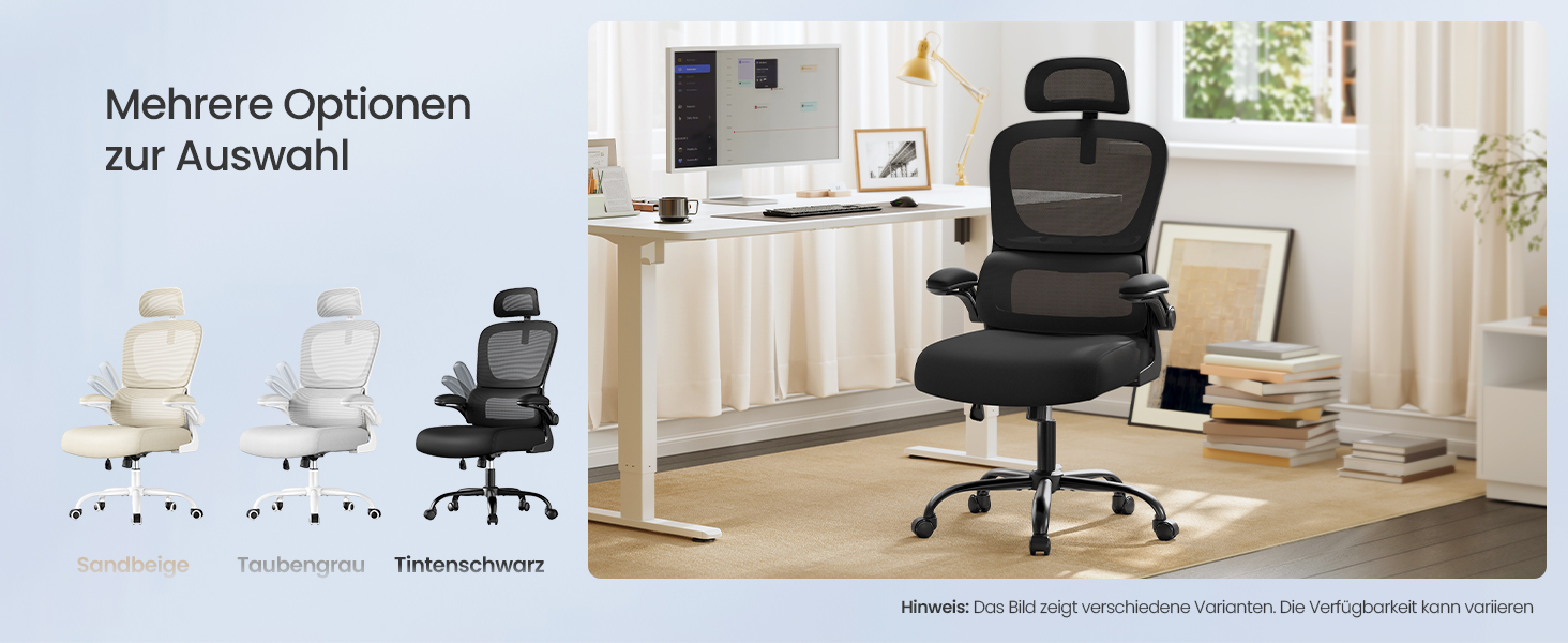 Офісне крісло SONGMICS з адаптивною поперековою підтримкою та регульованою підголівником, сітчасте, чорне (OBN041B01)