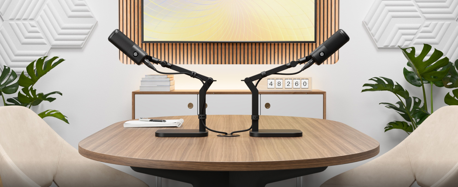 Elgato Wave Desk Stand: Регульована підставка для мікрофона, сумісна з HyperX, Rode, Fifine, Shure та іншими. Підходить для запису та подкастингу.