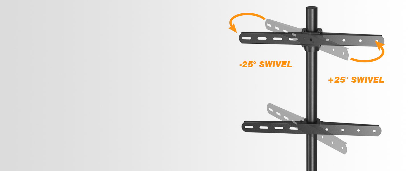 Adjustable TV Stand for 32-65 inch LED LCD OLED TVs - Swivel & Height Adjustable, up to 40kg, Cable Management