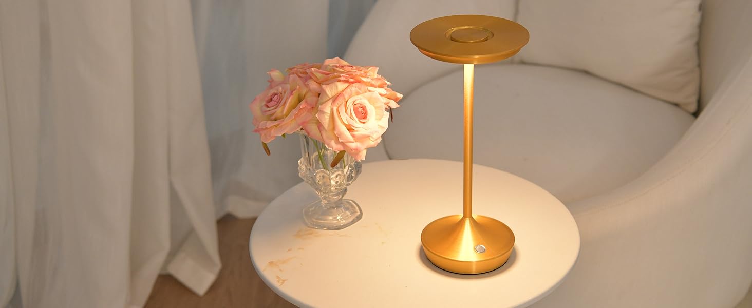 LED настільна лампа бездротова IP54 для вулиці та дому: перезарядна, сенсорна, 3 кольори, 6000mAh, 2 шт.