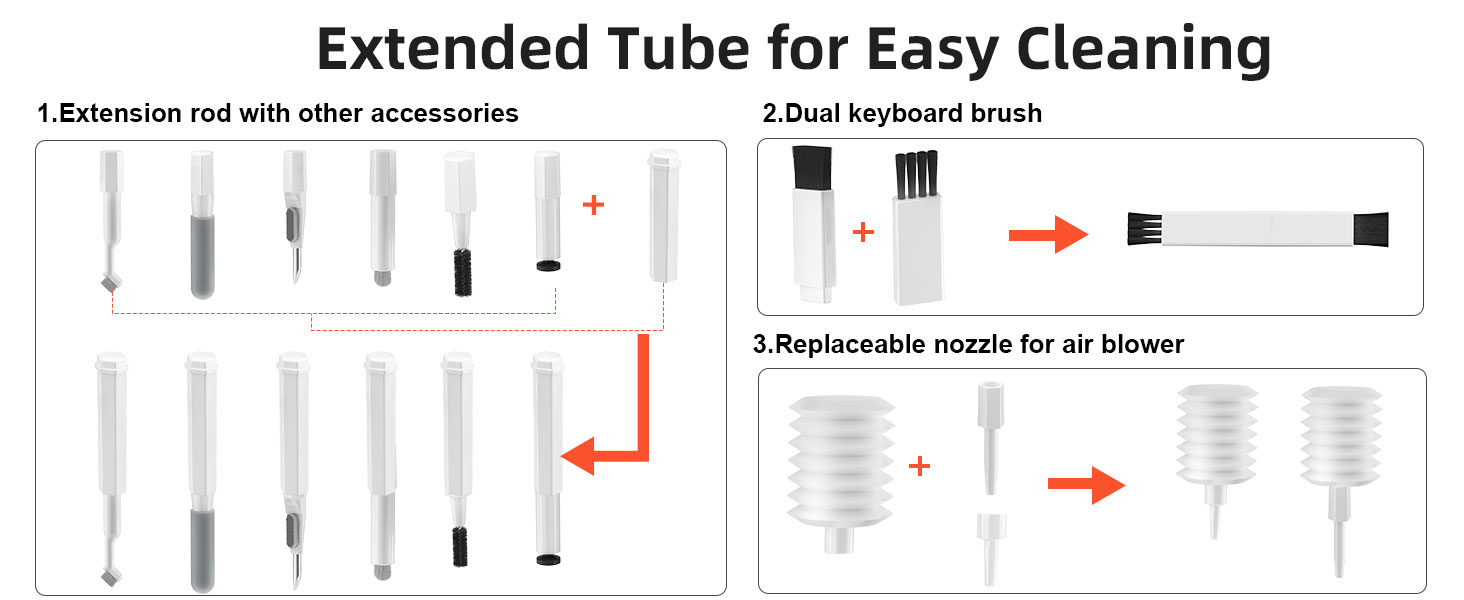 Набір для чищення клавіатури та екрану 20 в 1: чистящий набір для ноутбука, ПК, екрану, камери