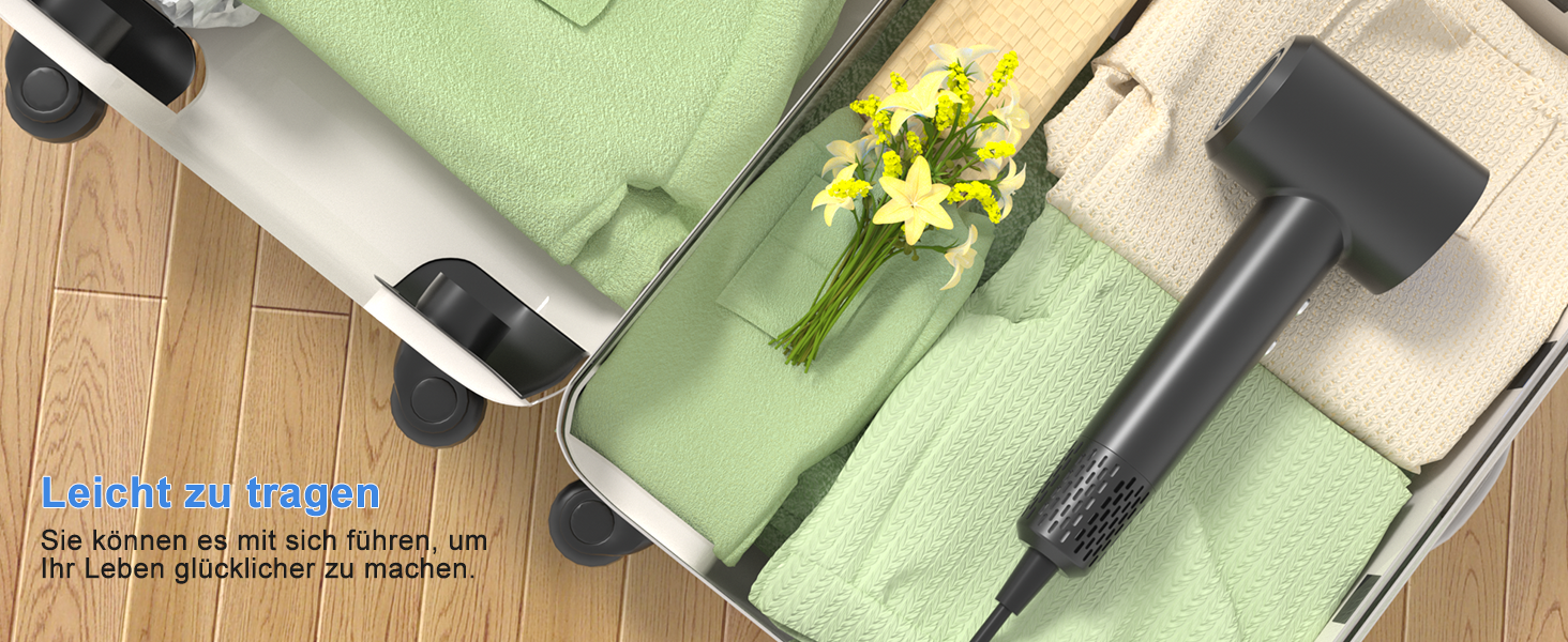 Супершвидкий фен Supersonic з іонізацією 200 млн негативних іонів, 110 000 обертів/хв безщітковий двигун, низький рівень шуму 57dB, інтелектуальна стабільна температура для подорожей та дому, чорний