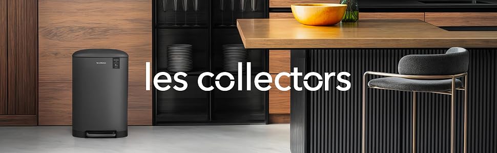 Сміттєвий відро Les Collectors N°501 на педалі з внутрішнім контейнером, нержавіюча сталь, матове покриття, антрацит, 20 л