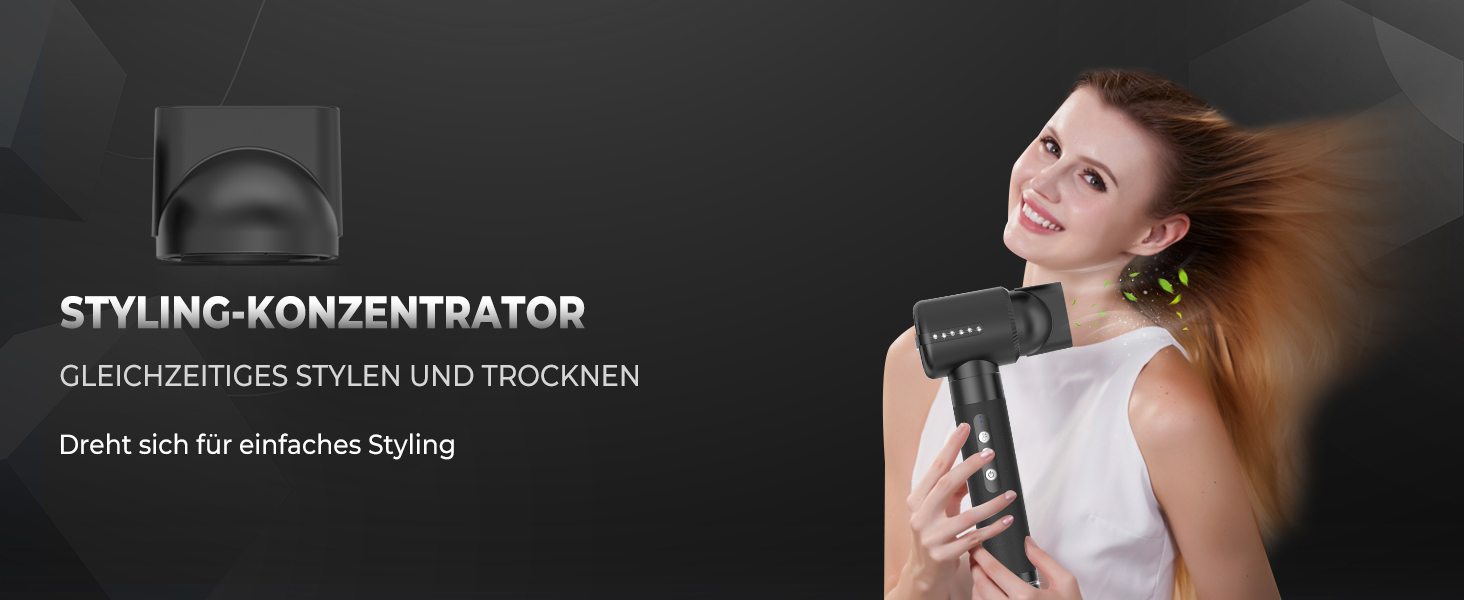 UKLISS Airstyler Pro 7-в-1: фен, стайлер, локони, випрямлення. Без екстремального нагріву, чорний/білий золотий