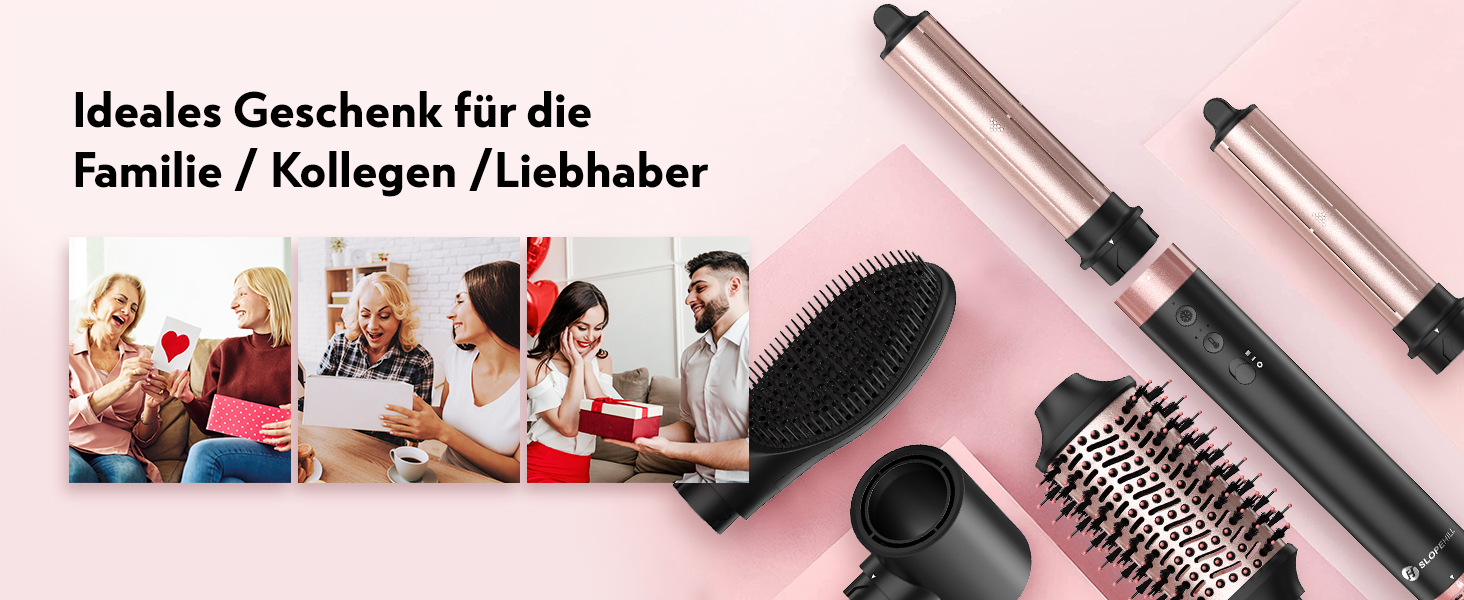 Slopehill Airstyler 5 в 1: Іонізатор, Фен, Щітка для об'єму, Локони, Випрямляч. Чорний