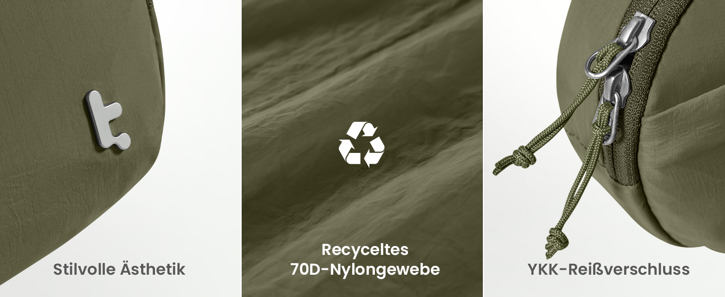 tomtoc жіноча поясна сумка, нагрудна сумка з RFID захистом, 1.5 л, зелена