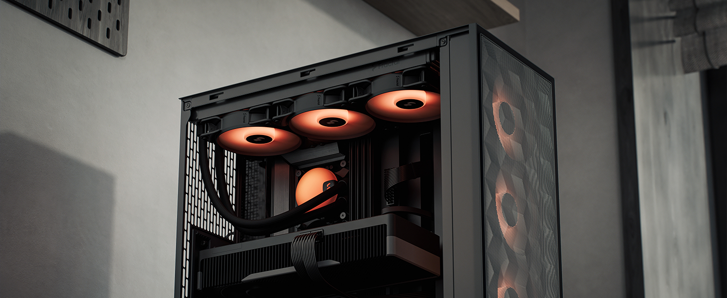 Корпус для ПК Fractal Design Pop Air 2 Black TG Mesh ATX, 3x 120 мм вентилятори, чорний, загартоване скло