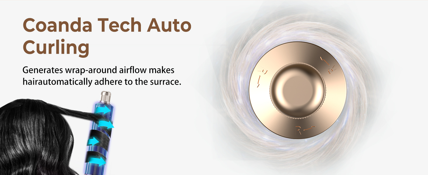 UKLISS Hairstyler 8 в 1: Професійний стайлер для волосся з авто-завивкою, іонізацією та функцією фена, підходить для всіх типів волосся, золотий