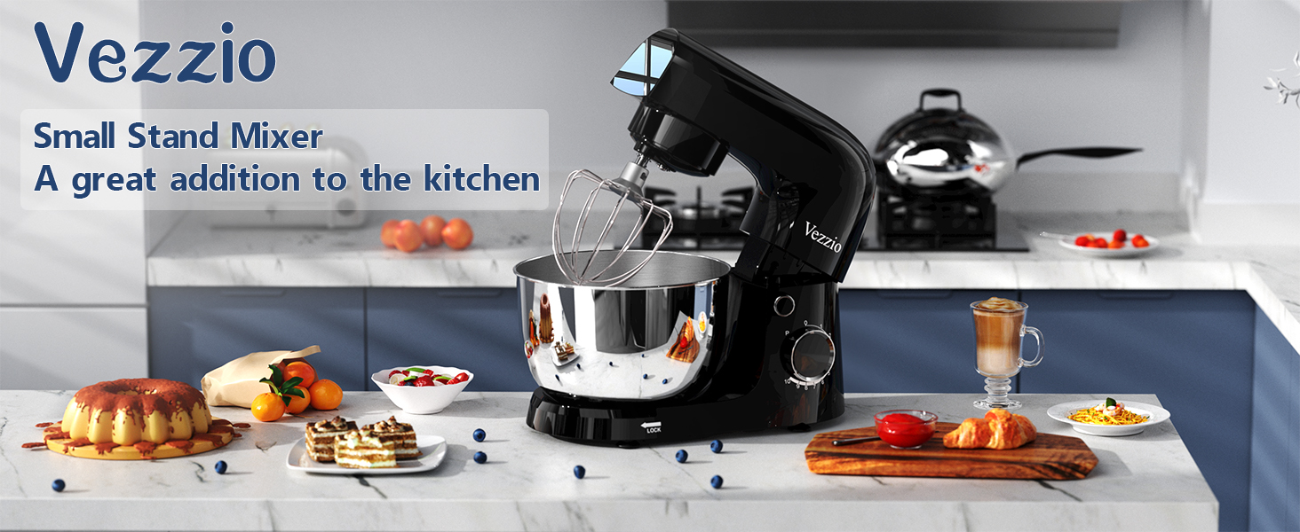 Міксер тістовий Vezzio Knetmaschine 1500W, 4.5л, 10 швидкостей, зелений/чорний