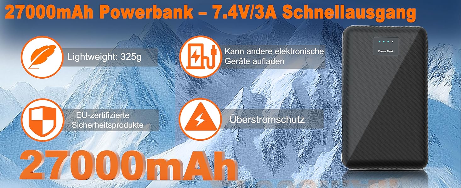 Обогревна жилетка з powerbank 27000mAh для чоловіків та жінок, 14 зон обігріву, 3 температурні режими, для активного відпочинку, мотоцикла, риболовлі, кемпінгу, катання на лижах, чорна