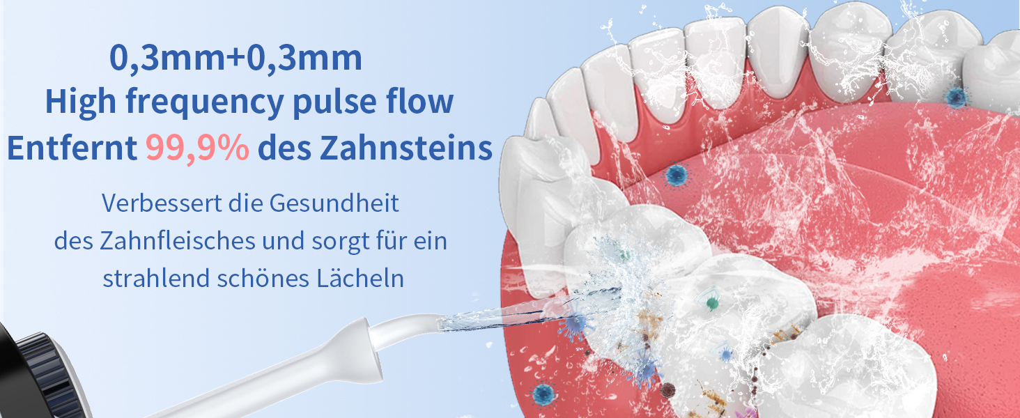 Електричний ірригатор для порожнини рота VITCOCO 1080P WiFi, 350 мл, бездротовий, з 5 насадками, IPX7, білий