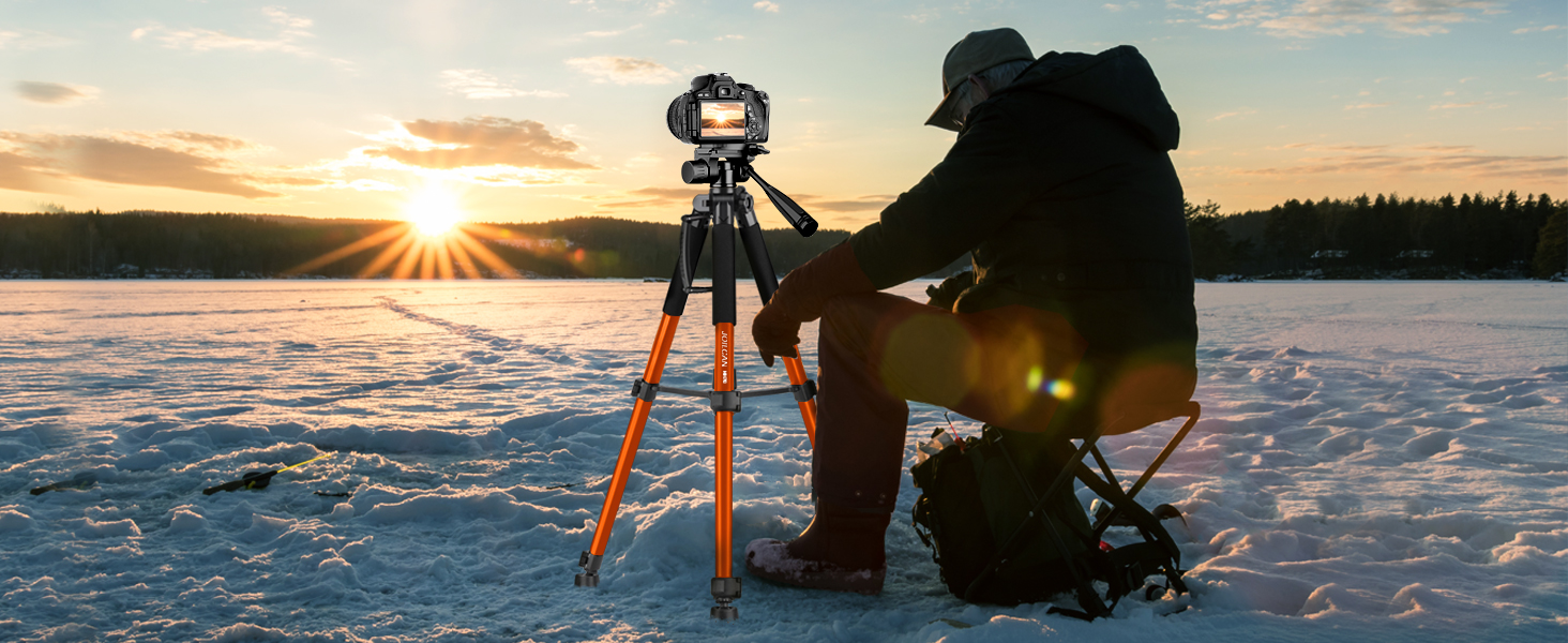 Штатив для камери JOILCAN 165см, алюміній, 5.5кг, з чохлом, для Canon, Nikon, Sony, смартфонів