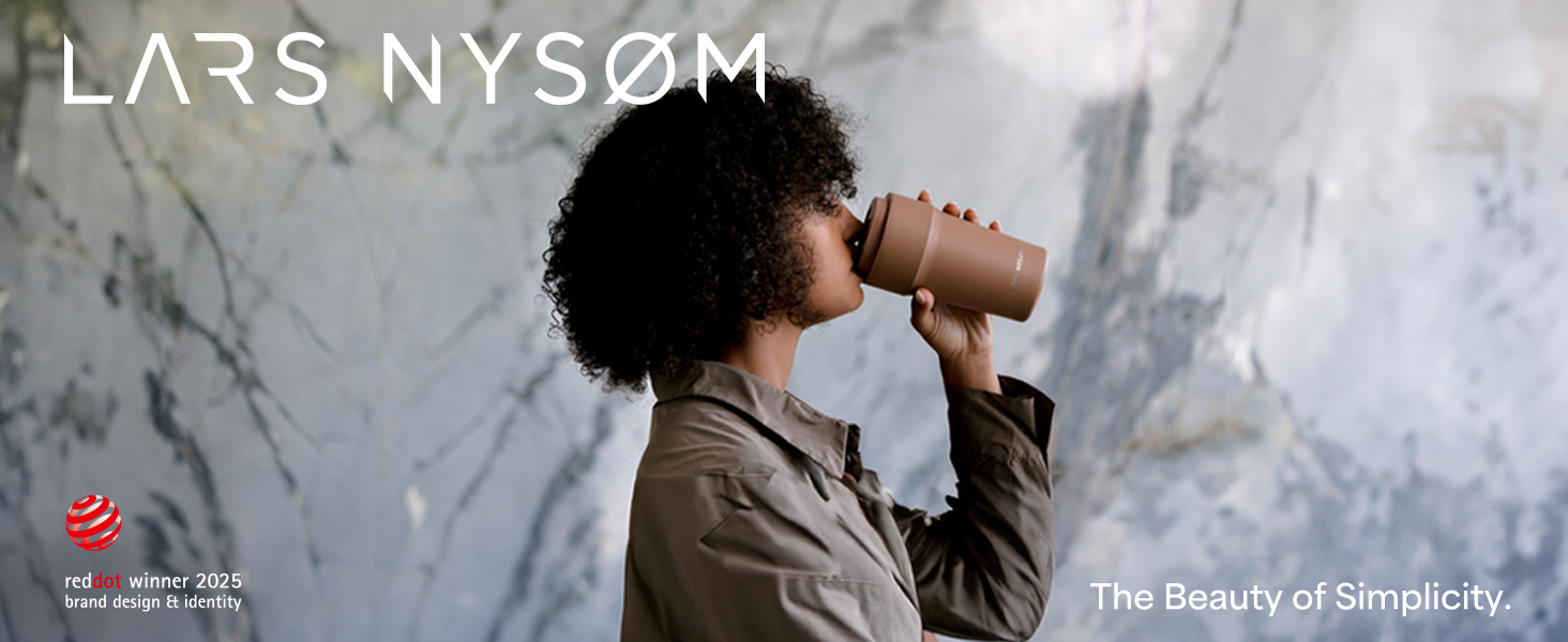 Термокружка для кави та чаю LARS NYSØM 380 мл Almond Beige | Термокружка з нержавіючої сталі, ізольована, з кришкою, що не протікає | 0,38 л