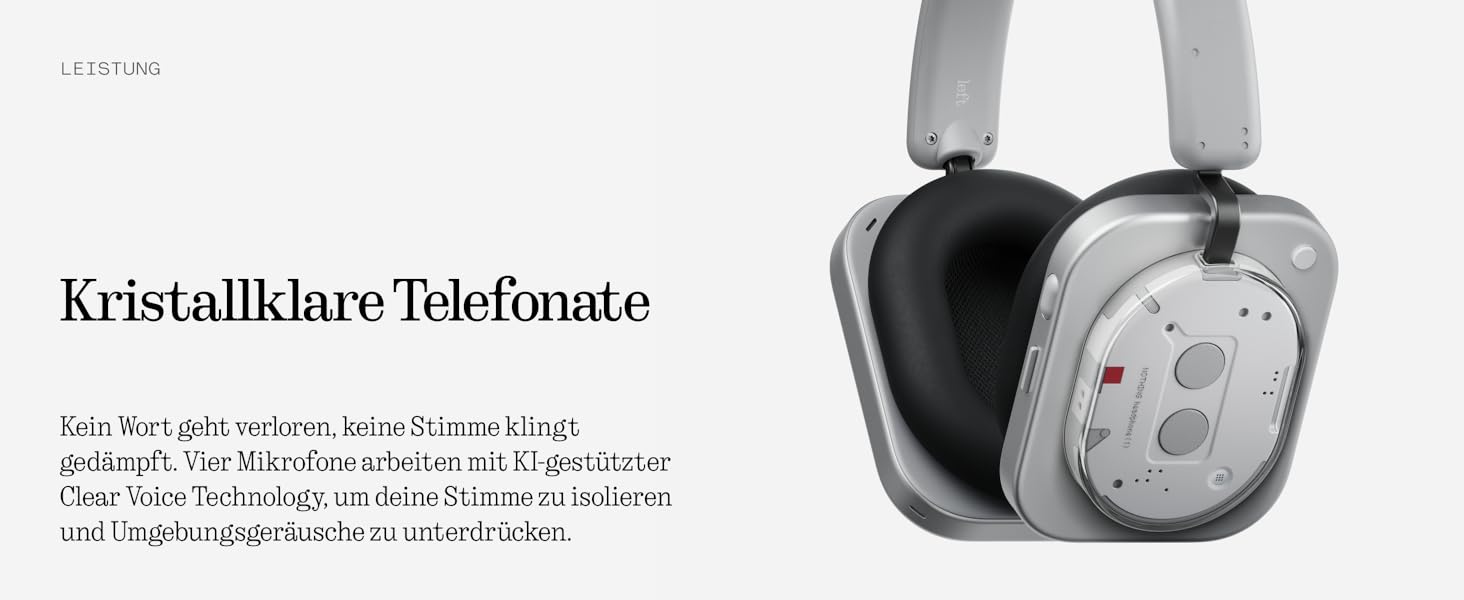 Бездротові накладні навушники Nothing Headphone (1) з активним шумопоглинанням (ANC), Hi-Res Audio, до 80 годин автономної роботи, водонепроникні, чорні