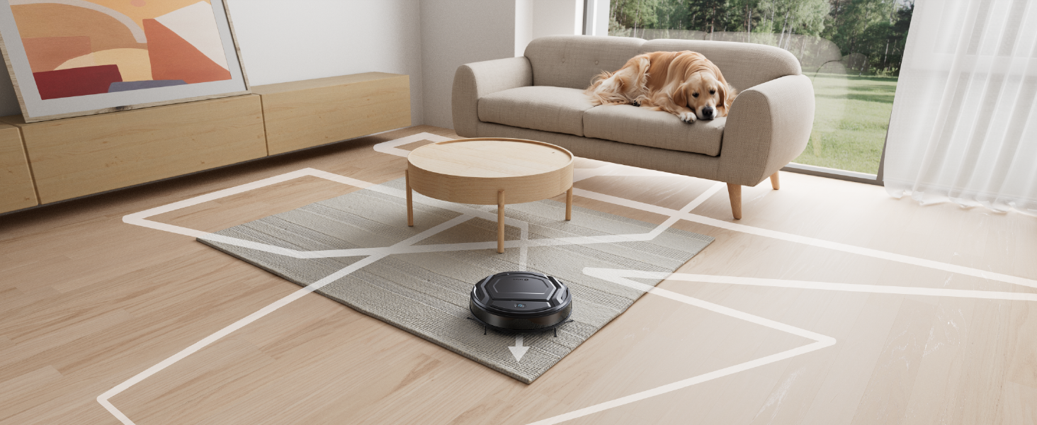 Робот-пилосос LEFANT M210P: потужність 2200Pa, Wi-Fi, Bluetooth, керування через додаток, 6 режимів, автоматична зарядка, ідеальний для шерсті тварин та твердих підлог