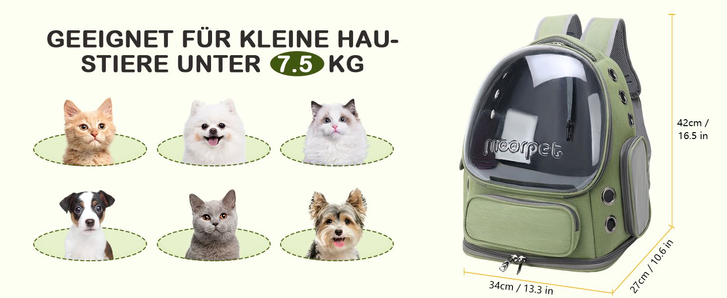 Рюкзак-переноска для котів та собак ALLSOPETS, 7.5 кг, сірий. Зручний для подорожей з внутрішнім ремінним кріпленням