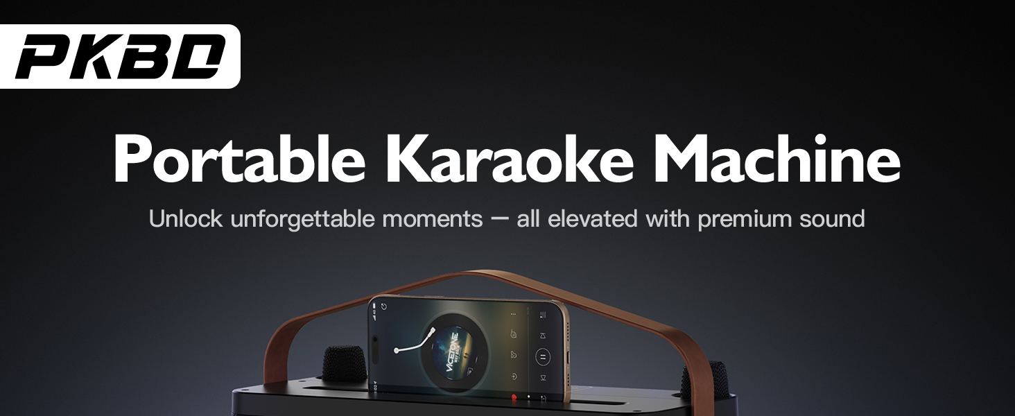 Караоке-система PKBD з Bluetooth, 2 мікрофонами та LED-підсвіткою для дому та вулиці