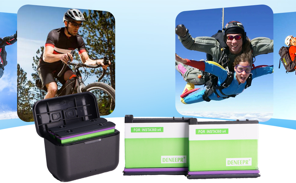 2 x 2800mAh акумулятори Insta360 X4 з зарядним пристроєм USB-C, Li-Ion акумулятори для Insta360 X4, з мікро SD картами