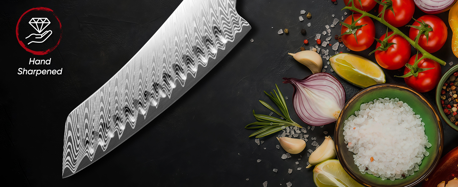 Нож Santoku Dragon Riot - професійний кухонний ніж з ручкою з харчу, з піхвою