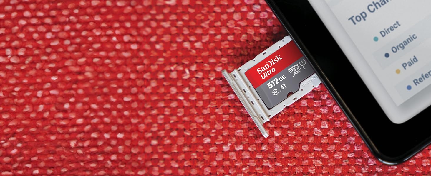 Карта пам'яті SanDisk Ultra microSDXC 512GB з адаптером, швидкість читання до 150 МБ/с для Android, смартфонів та планшетів