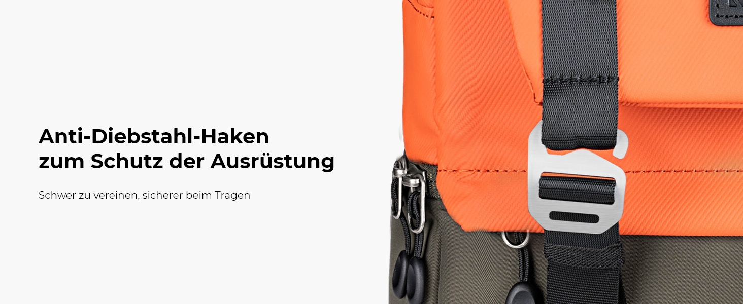 Рюкзак для камери K&F Concept 20L, великий фоторюкзак з відділенням для ноутбука 15.6 дюймів, водонепроникний, з дощовиком, оранжевий