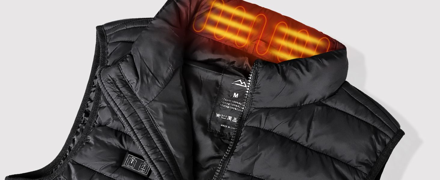 Обогревна жилетка Daen з акумулятором 10000 mAh, 3 рівня температури та 4 зони обігріву, для активного відпочинку та мотоциклів (S, чорний)
