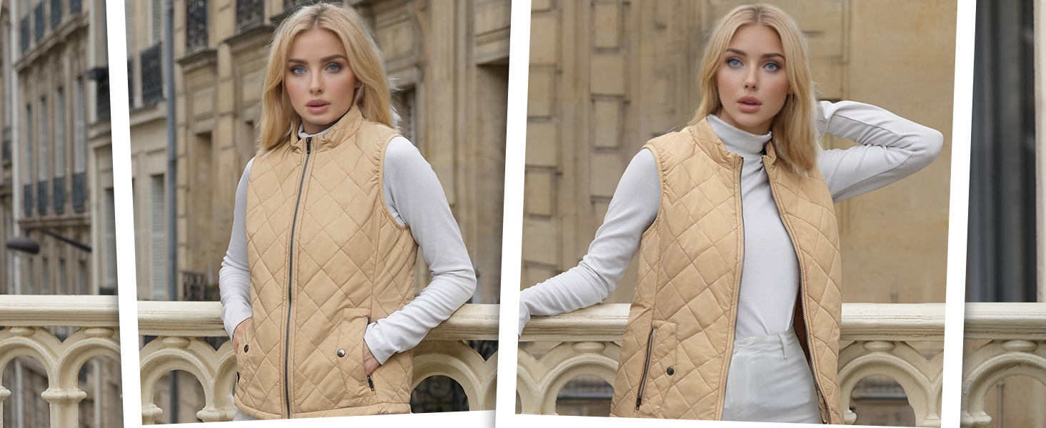 Жіноча степкова жилетка Steppweste S F12# Khaki: тепла, легка, для осені/зими