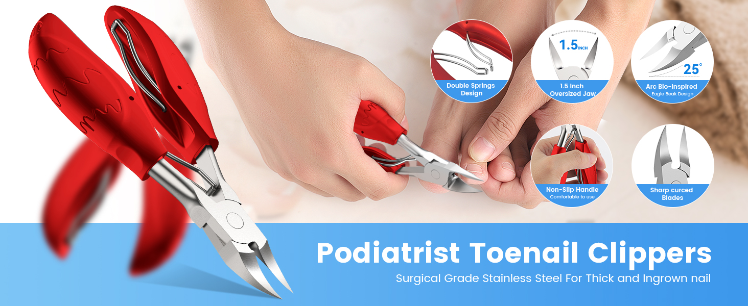 Набір для манікюру Profi Maniküre: кусачки для нігтів, щипчики, ножиці, пилочки (7 шт.), червоний