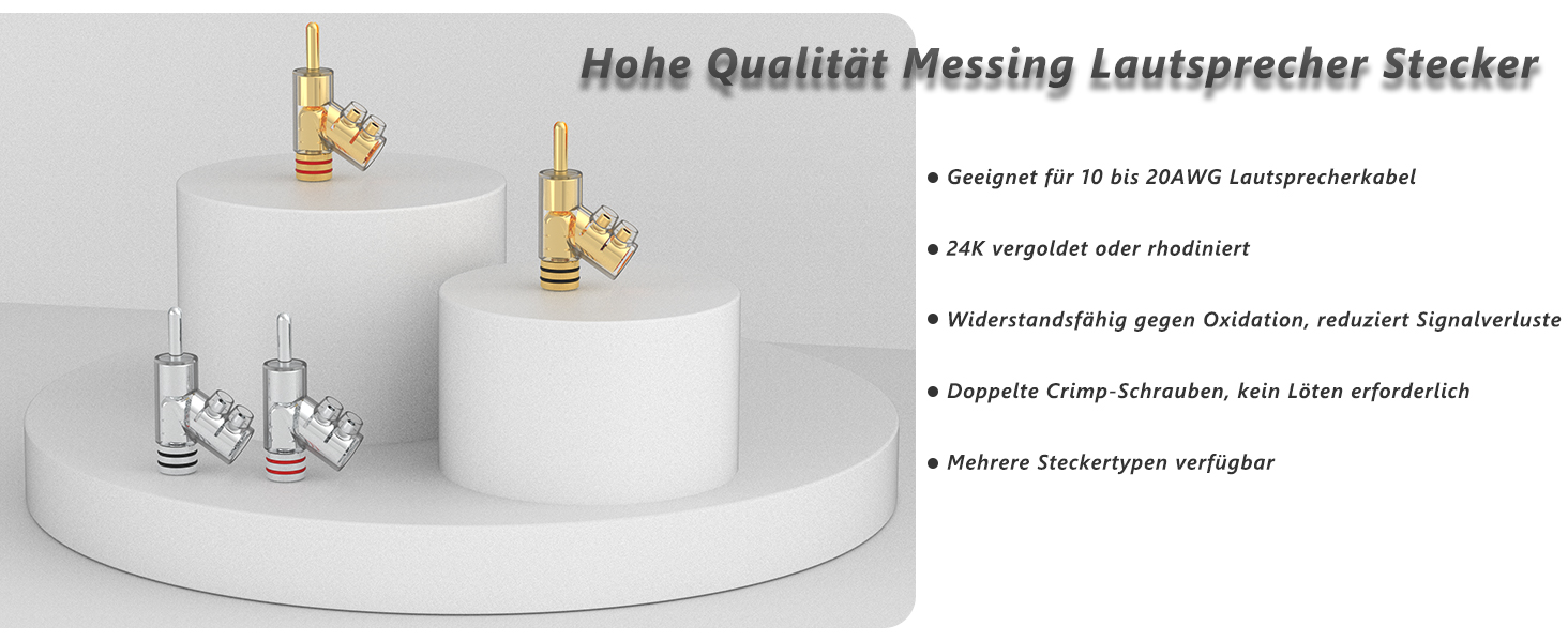 Комплект бананових роз'ємів Monosaudio BA1403, родієве покриття, закритий тип для акустичних кабелів та домашнього кінотеатру, 8 шт.