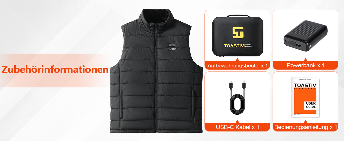 Обогреваемый жилет для мужчин с PowerBank 18400mAh, жилет з 8 зонами обігріву, чорний, L