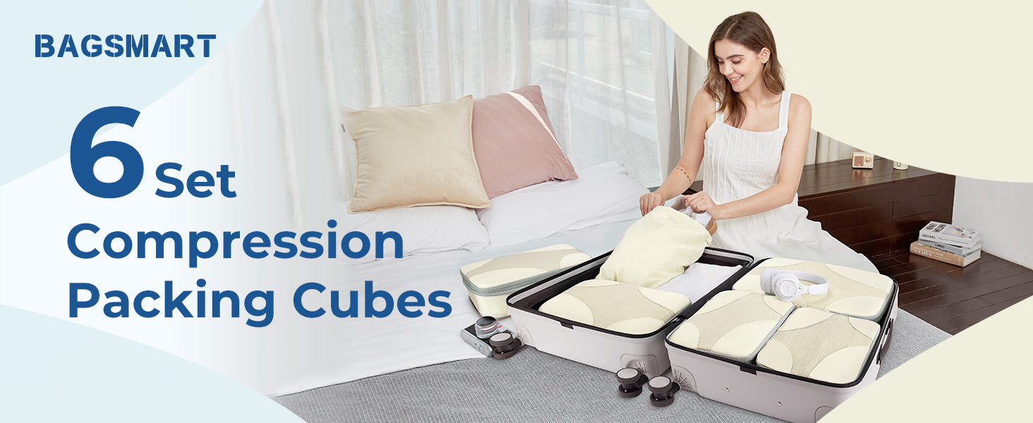 Набір органайзерів для одягу BAGSMART (6 шт.) з мішком для білизни - для рюкзака, валізи, подорожей