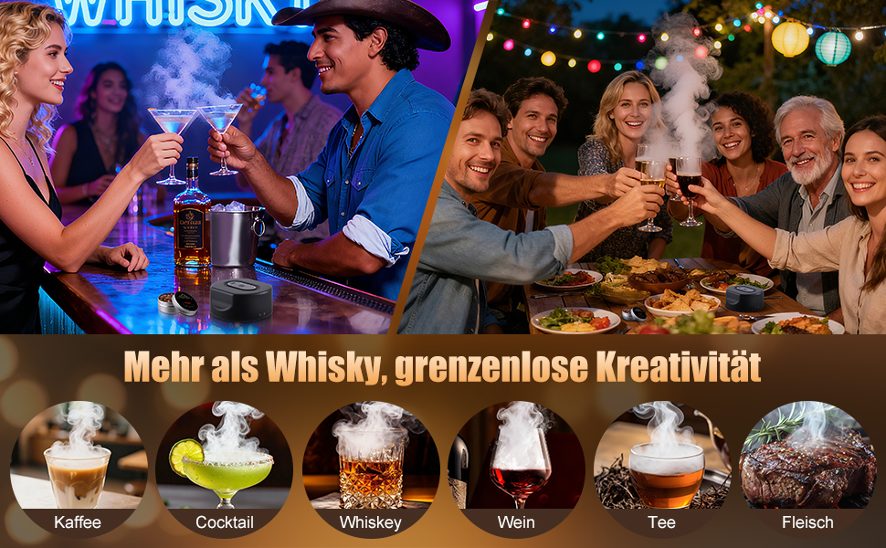 Електричний набір для копчення коктейлів та віскі з 6 ароматами, Infuser для віскі, подарунок для любителів коктейлів