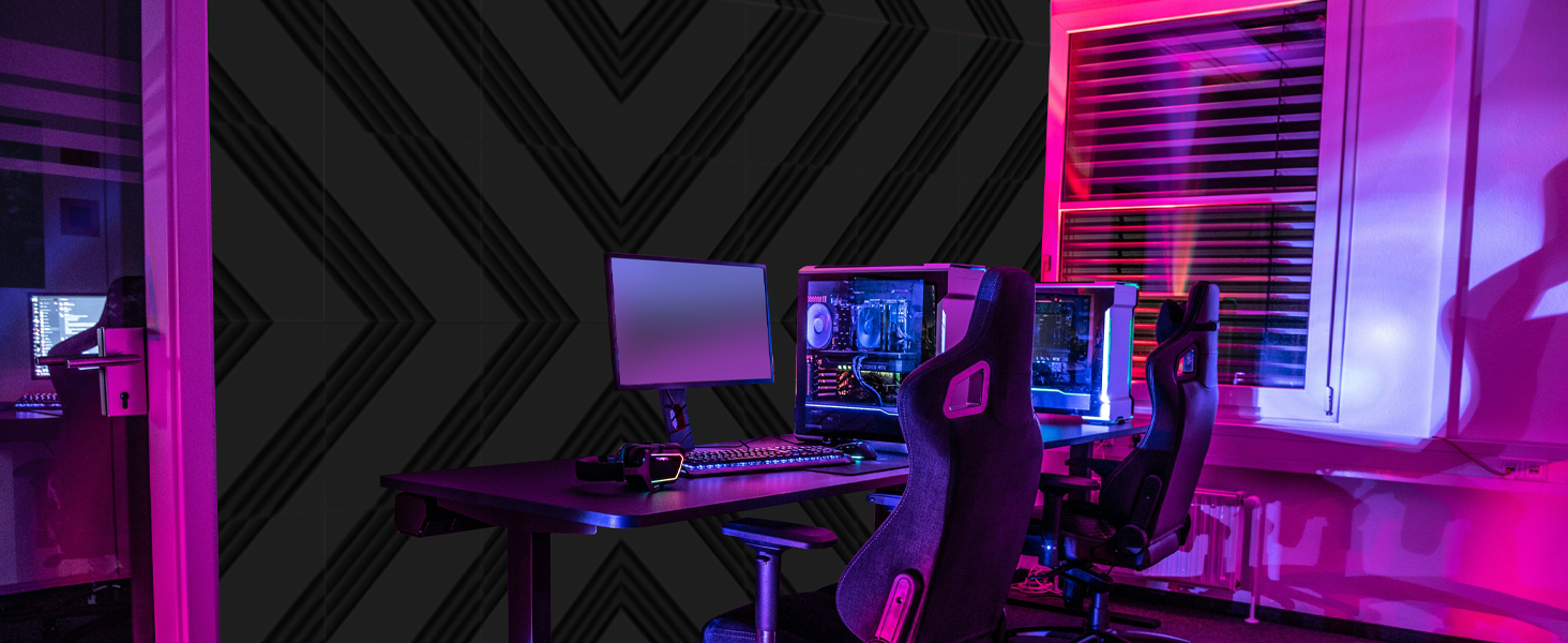 Акустичний поролон для шумоізоляції 30x30x5 см, звукопоглинаючі панелі для стін з клейкою основою, набір 32 шт. для студії звукозапису та домашнього кінотеатру