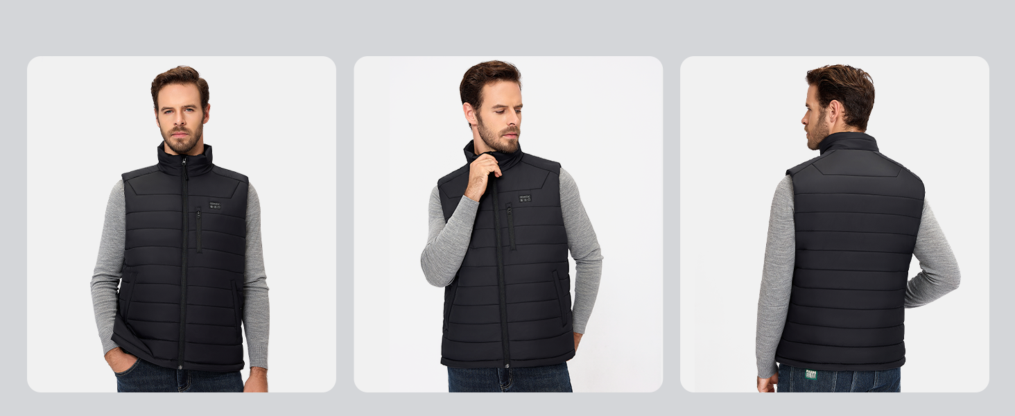 Обогреватель жилет чоловічий з Powerbank 16000mAh 7.4V, 9 зон обігріву, Hilpert, для кемпінгу