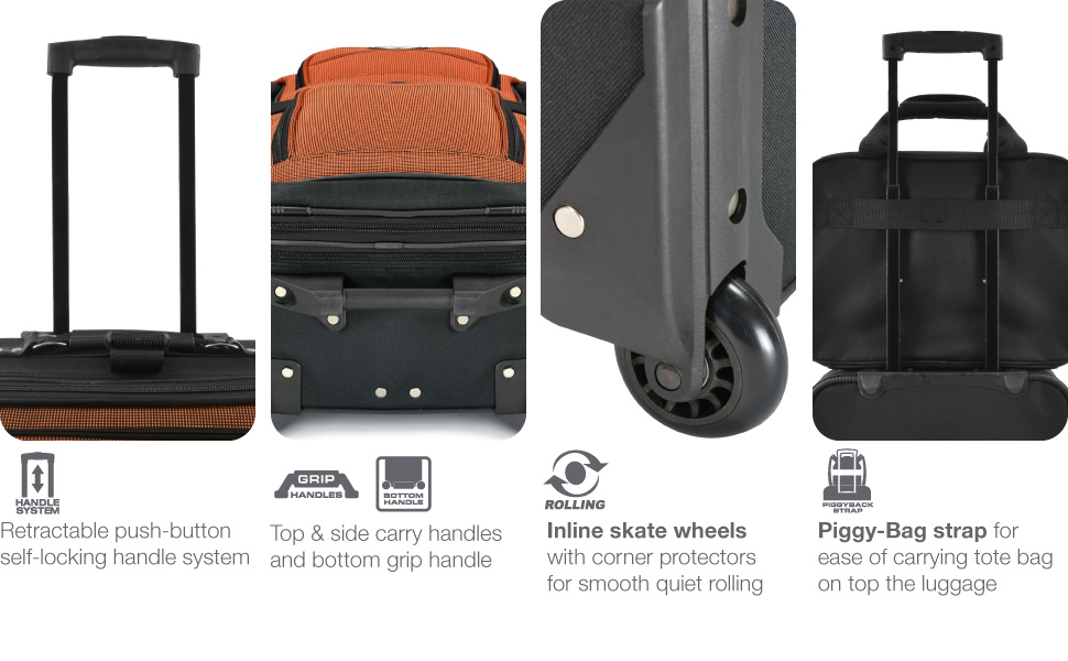 Чемодан на колесах Travel Select Amsterdam Sunset Chevron, 25 дюймів, помаранчевий