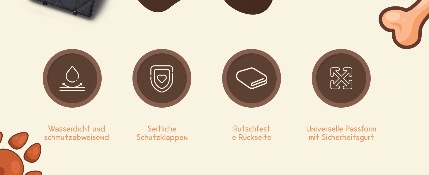 Накидка для собак у машину – водовідштовхувальна, неслизька та стійка до подряпин – захист заднього сидіння автомобіля для собак з боковими панелями, універсальна для легкових автомобілів, позашляховиків та вантажівок, ідеальна як захист заднього сидіння та багажника