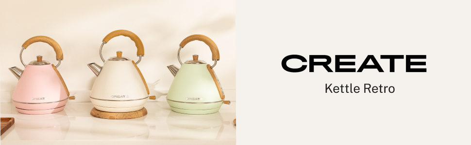 Retro Electric Kettle - 1L Cream White - Fast Boil, Auto Shutoff, Anti-Scale Filter