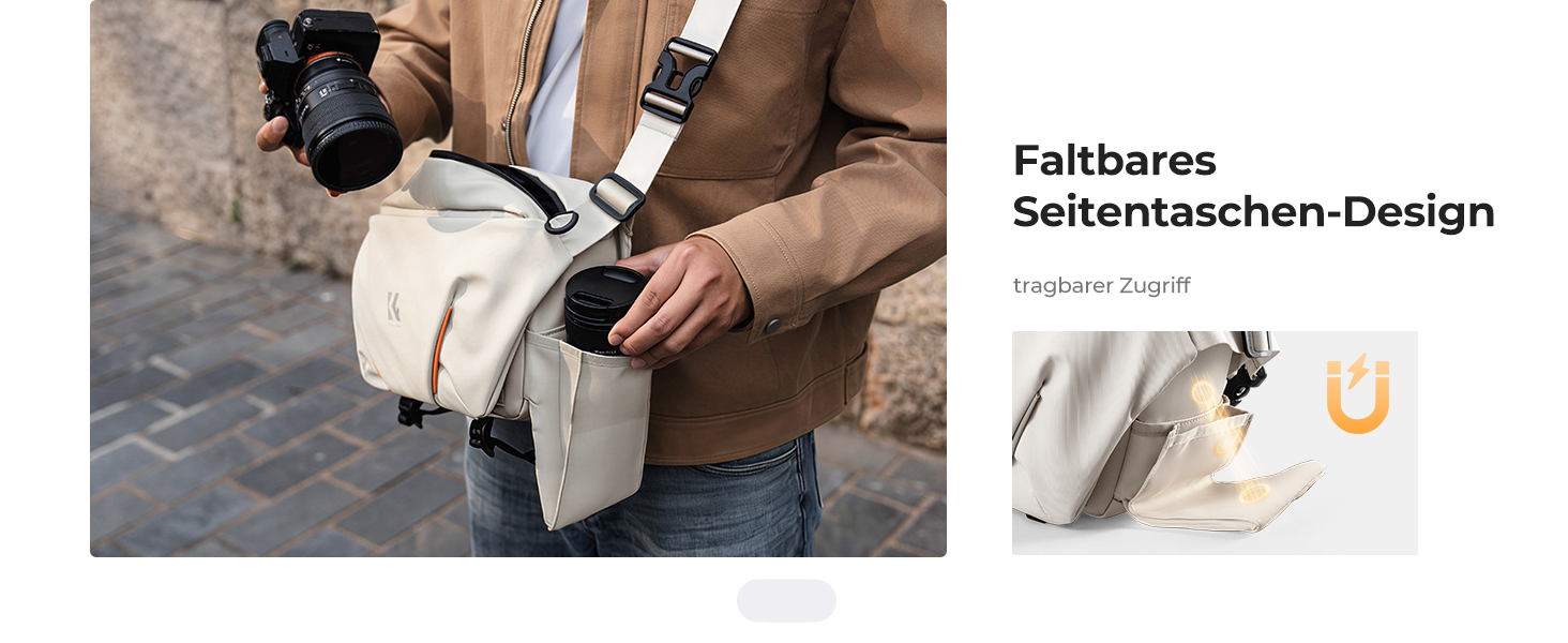 Сумка для фототехніки та аксесуарів K&F Concept з напіввідкритим переднім відділенням, біла