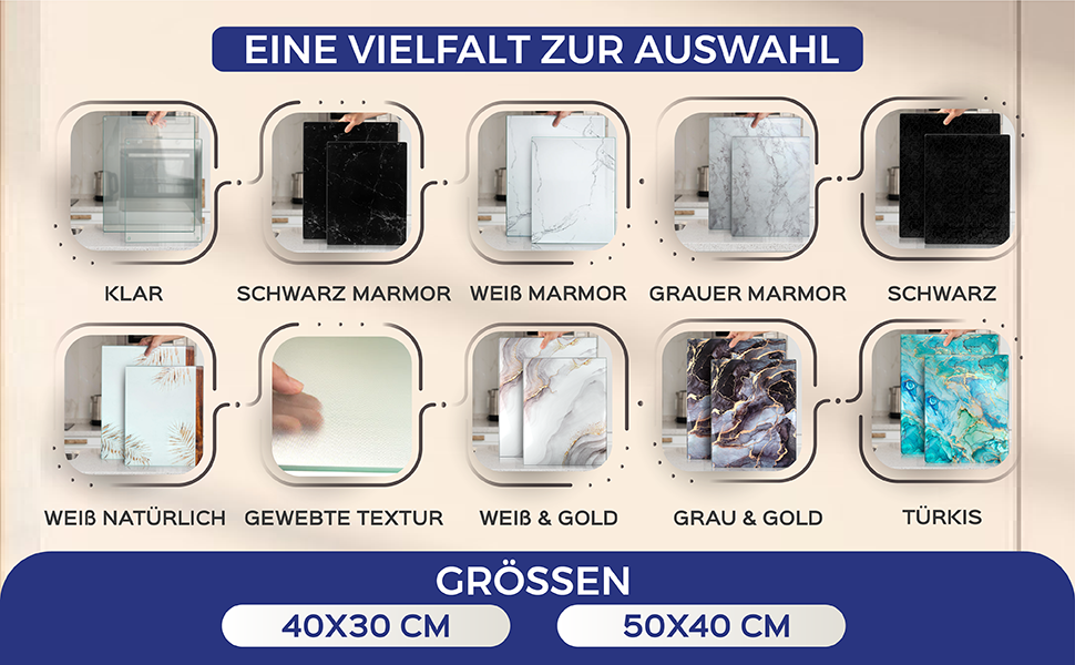 Скляна дошка для нарізання 40x30 см - гігієнічна, стійка до високих температур, подряпин та ковзання - чорний дизайн під мармур