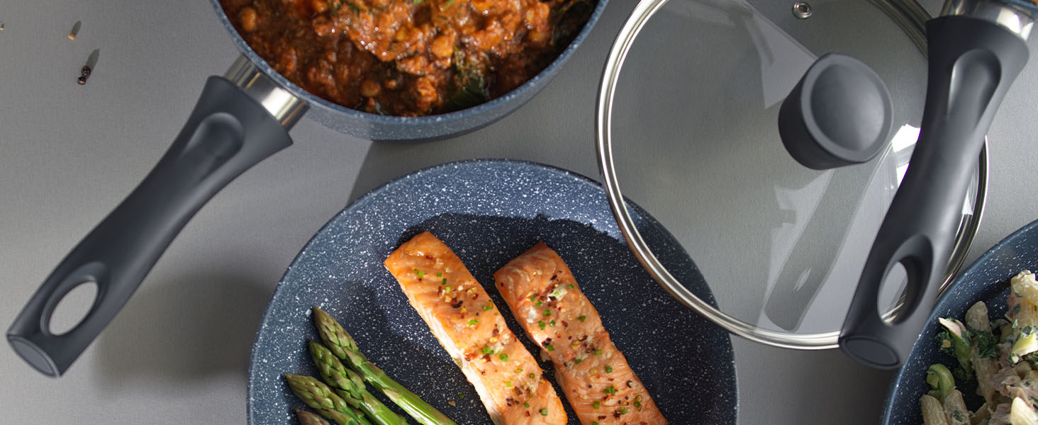 Сковорода Russell Hobbs Nightfall Stone 20 см з антипригарним покриттям, індукційна, з бакелітовою ручкою | Антипригарна, для омлетів