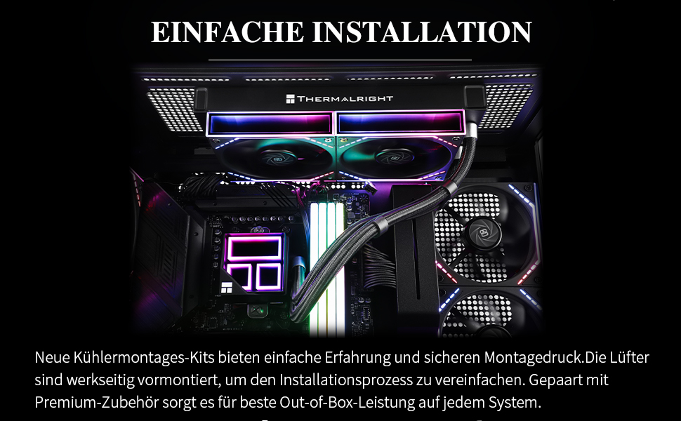 Система водяного охолодження CPU Thermalright Frozen Infinity 240 BLACK з трьома вентиляторами PWM (2000 об/хв) для AM4/AM5, Intel LGA115X/2011/1700/1851