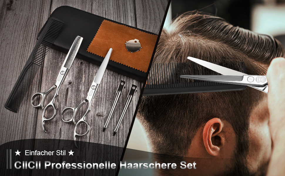 Професійний набір фенів CIICII: фен для волосся та фен для бороди (6,7 дюйми) для чоловіків, жінок та домашнього використання. Чорний та срібний